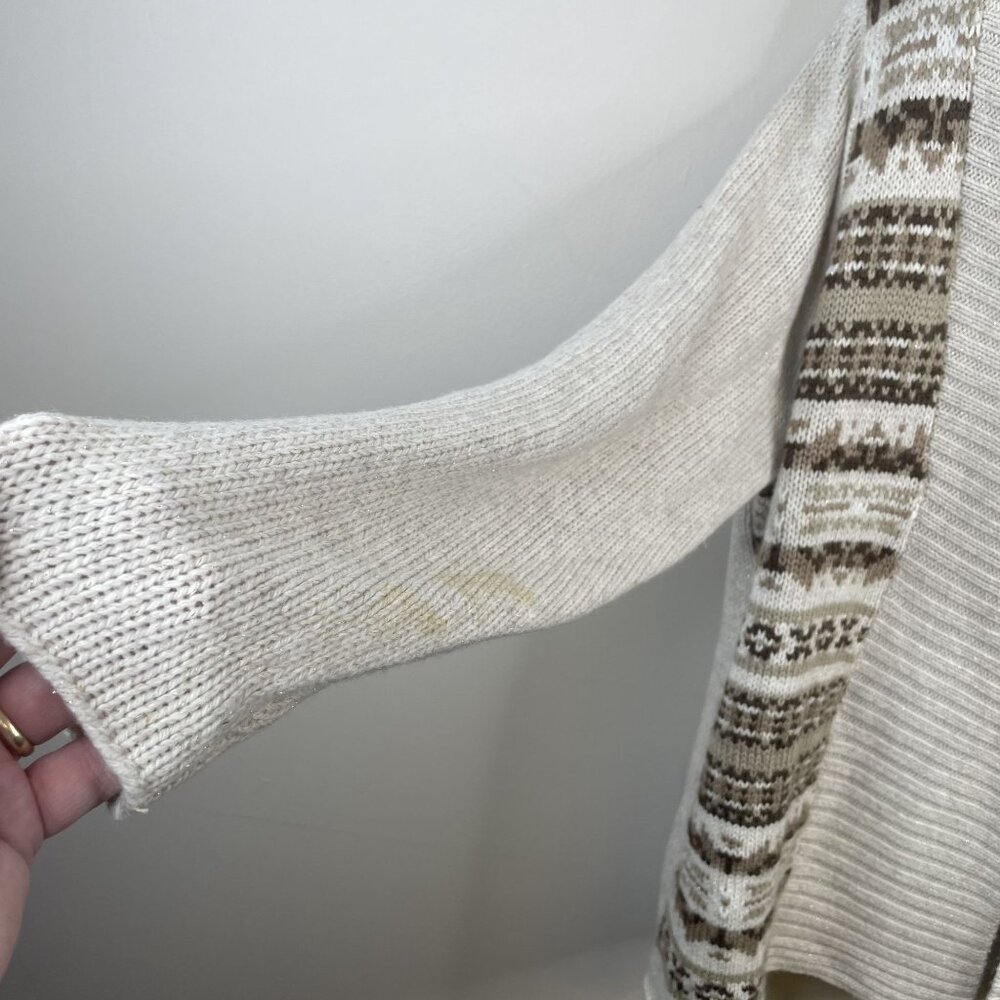 St Johns Bay Womens Shawl Collar Nordic Neutral Sweater 2X Cardigan Comfy Cozy - Picture 3 of 10